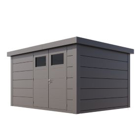 Abri en acier de 11,6m² Anthracite - Option kit éléctrique + parois intérieures - Classico 3930 TELLURIA