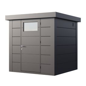 Abri en acier de 4,3m² Anthracite - Option kit éléctrique + parois intérieures - Classico 2121 TELLURIA