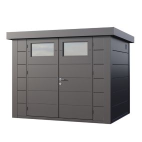 Abri en acier de 5,6m² Anthracite - Option kit éléctrique + parois intérieures - Classico 2721 TELLURIA