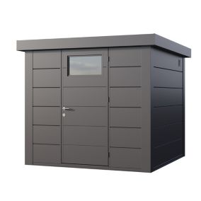 Abri en acier de 5,7m² Anthracite - Option kit éléctrique + parois intérieures - Classico 2424 TELLURIA