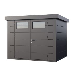 Abri en acier de 6,4m² Anthracite - Option kit éléctrique + parois intérieures - Classico 2724 TELLURIA