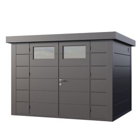 Abri en acier de 7,1m² Anthracite - Option kit éléctrique + parois intérieures - Classico 3024 TELLURIA