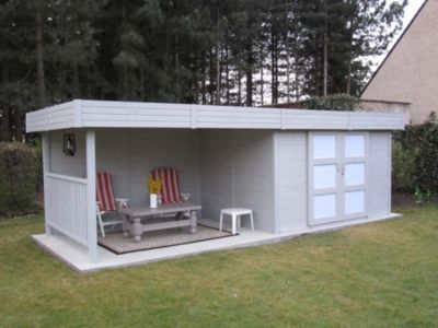 Abri jardin bois "Arhus"  19.90 m²  7 x 2.84 x 1.85 m  28 mm