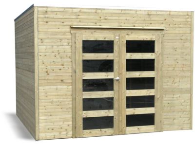 Abri jardin bois "Bari"  8.69 m2  2.99 x 2.91 x 2.25 m  19 mm