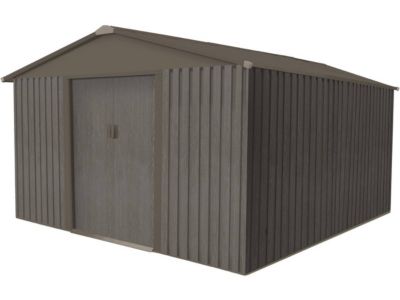 Abri jardin métal "Bois vieilli 1010"  9,66m²  321 x 301 x 205 cm  Gris