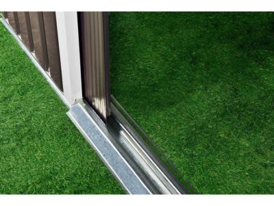 Abri De Jardin Métal Dallas 8,84m² - Portes Coulissantes, Acier Galvanisé Anti-Rouille - Blanc Et Taupe