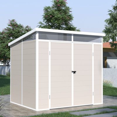 Abri jardin résine beige 4m² toit plat Skylight Jôbu + plancher