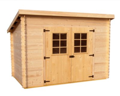 Abri madriers massifs 4.59 m² bois naturel Habrita CH3019.02N