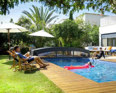 Abri piscine Majorca Canopia 8x4m Aluminium et polycarbonate