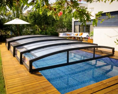 Abri piscine Majorca Canopia 8x4m Aluminium et polycarbonate
