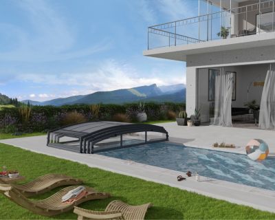Abri piscine Majorca Canopia 8x4m Aluminium et polycarbonate