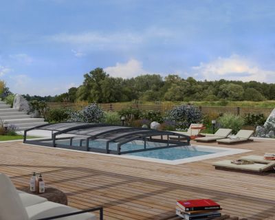 Abri piscine Majorca Canopia 8x4m Aluminium et polycarbonate