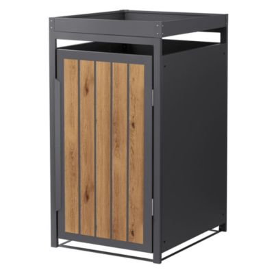 Abri pour 1 poubelle ML-Design 68x80x124 cm 240 L acier aspect bois ...