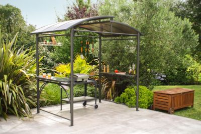 Abri pour barbecue 240 x150cm en aluminium anthracite - DCB Garden
