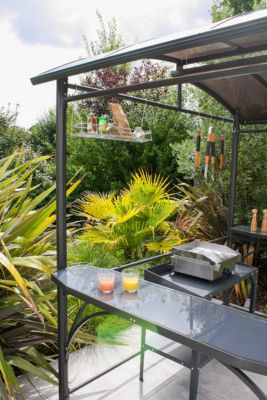 Abri pour barbecue 240 x150cm en aluminium anthracite - DCB Garden