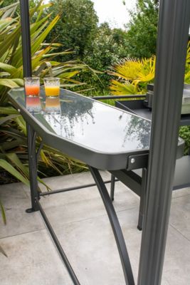 Abri pour barbecue 240 x150cm en aluminium anthracite - DCB Garden