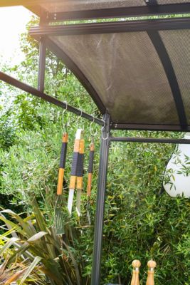 Abri pour barbecue 240 x150cm en aluminium anthracite - DCB Garden