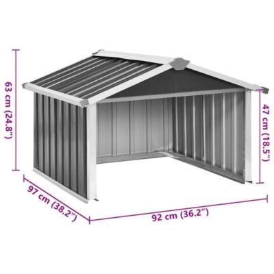 Abri pour robot de jardin 92x97x63cm Acier galvanisé Anthracite vidaXL