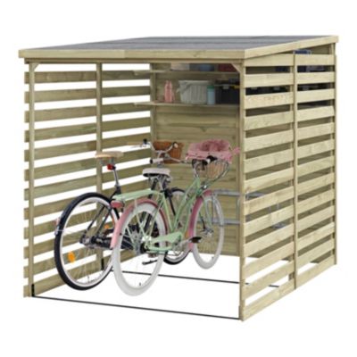 Abri Range Vélos 4 places en bois traité autoclave Klikstrom Losino