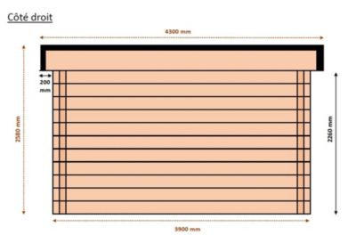 Abri / Studio de jardin Balmay en bois douglas ép.55mm surface totale 18.49 m²