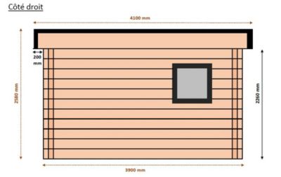 Abri / Studio de jardin Nantua en bois douglas ép.55mm surface totale 22.79 m²