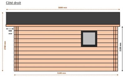 Abri / Studio de jardin Oyonnax en bois douglas ép.55mm surface totale 25.2m²