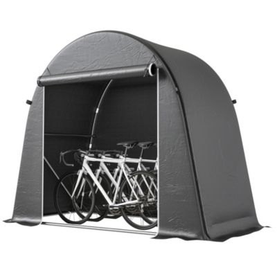 Abri vélo - tente vélo - tente de rangement extérieur - 245 x 120 x 200 cm - métal PE gris