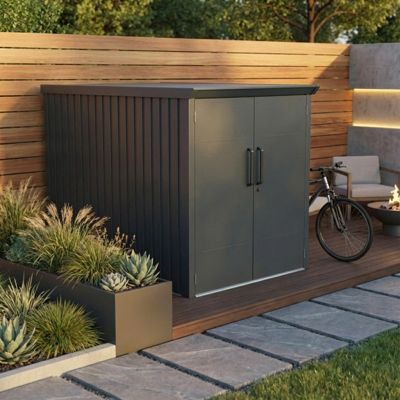 Abri à vélos 2,95m² acier galvanisé serrure à code X-Metal Kosto anthracite 3 vélos