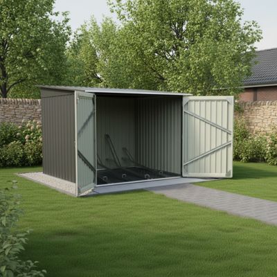 Abri à vélos 4 places acier galvanisé 4,2m² avec portes verrouillables X-Metal - Anthracite