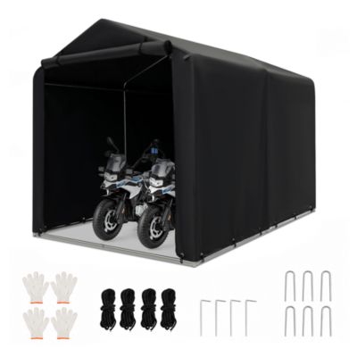 Abri Velo Moto, Tente de Rangement Extérieure pour vélos, Housse Etanche, Porte à Fermeture Eclair Enroulable