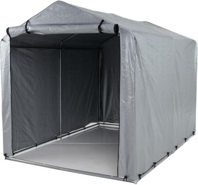 Abri Velo Moto Tente de Rangement Extérieure vélos Housse Etanche Porte à Fermeture Eclair Enroulable Abri Extérieur Gris