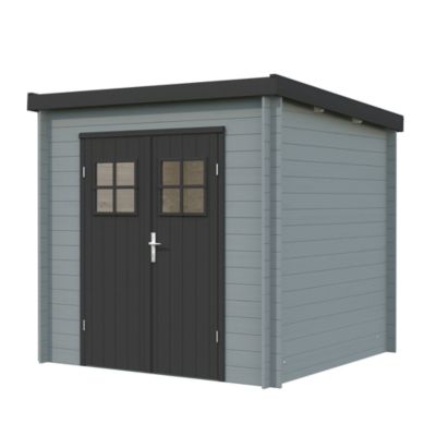 Abris de jardin White Wood Zoe 2 Peint Gris ép.19mm surface extérieure totale 4,8m²