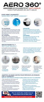 Déshumidificateur anti-odeur Rubson AERO 360° Absorbeur d/'humidité pour pièces de 40 m² /& AÉRO 360° Absorbeur d/'Humidité spécial Salle de Bain Absorbeur anti-humidité /& condensation