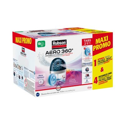Absorbeur d'humidité Aero 360° 20m² Rubson + 4 recharges lavande