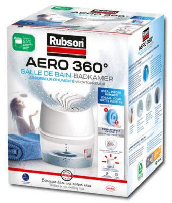 Absorbeur d'humidité avec 1 recharge Rubson Aero 360° pour surface de 10 m²