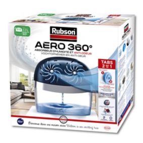 Absorbeur d'humidité avec 1 recharge Rubson Aero 360° pour surface de 40 m²