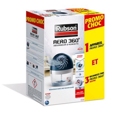 Rubson AÉRO 360° Pure 6 Recharges tabs Neutres 450 g, Recharges