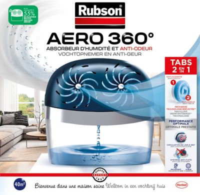 Absorbeur d'humidite aero360 salle de bain rubson