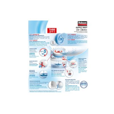 Absorbeur d'humitidé anti-odeur Aéro 360 20m2 coloris pêche Rubson