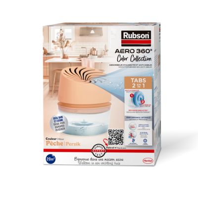 Absorbeur d'humitidé anti-odeur Aéro 360 20m2 coloris pêche Rubson