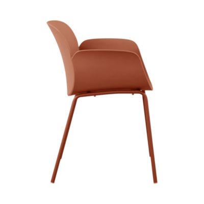 Acapulco - Lot de 4 fauteuils de table intérieur et extérieur en plastique et métal - Terracotta
