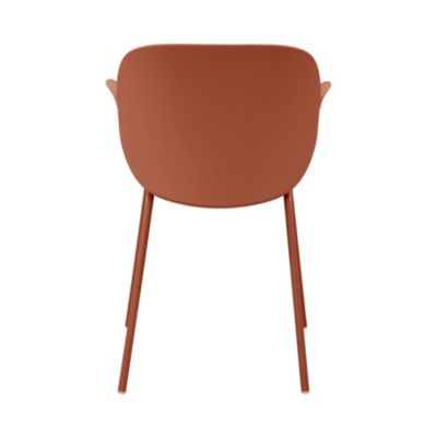 Acapulco - Lot de 4 fauteuils de table intérieur et extérieur en plastique et métal - Terracotta