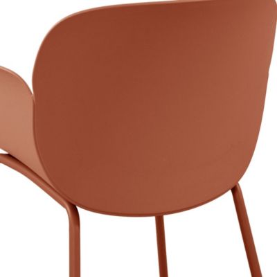 Acapulco - Lot de 4 fauteuils de table intérieur et extérieur en plastique et métal - Terracotta