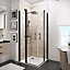 Accès d'angle droit avec portes de douche battantes, 90 x 90 cm, Schulte, NewStyle, verre transparent anticalcaire, profilés noirs