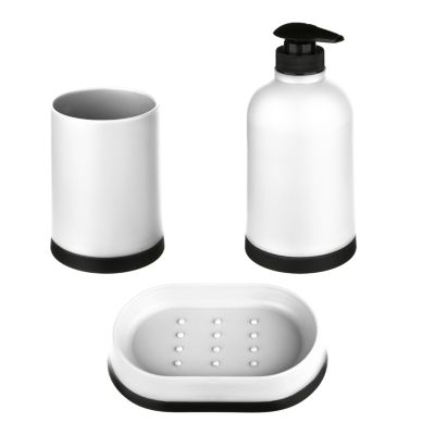 Lot De 5 Accessoires Salle De Bain Acrylique Rouge - Distributeur Savon, Porte Brosse à Dents, Porte-Savon, 2 Tasses Gargarisme