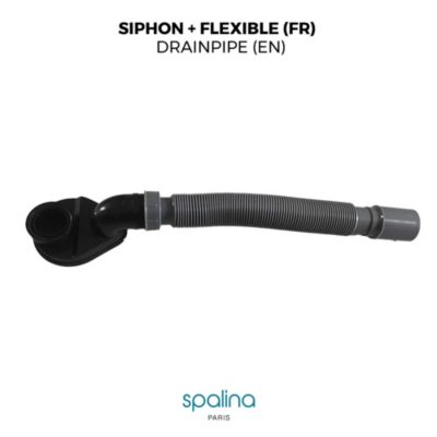 Accessoire Siphon extra plat + flexible 80x8,94 x6,53 cm, by SPALINA