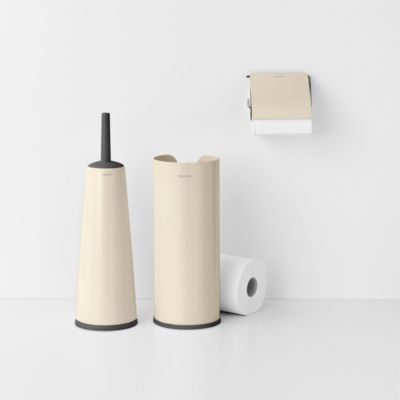 Accessoire WC avec dérouleur + rangement + brosse WC et pot, beige, Brabantia Renew vendu par 3 pièces