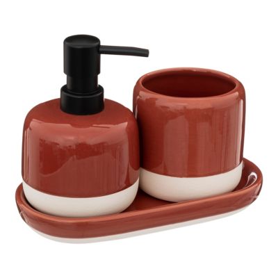 Accessoires de salle de bains terracotta Solar, 3 pièces