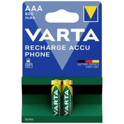 Accus rechargeables NiMH LR03 (AAA) 1,2 V 800 mAh - lot de 2 blister.