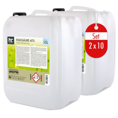 Acide Acétique 60 %, 1 x 10 L : Nettoyant Concentré,  Et Économique Pour Un Usage Ménager Polyvalent